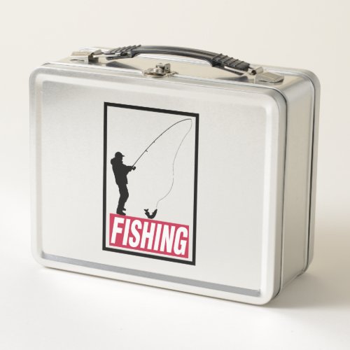 angeln fishing fish metal lunch box