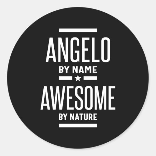 Angelo Personalized Name Birthday Gift Classic Round Sticker