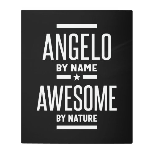 Angelo Personalized Name Birthday Gift Metal Print