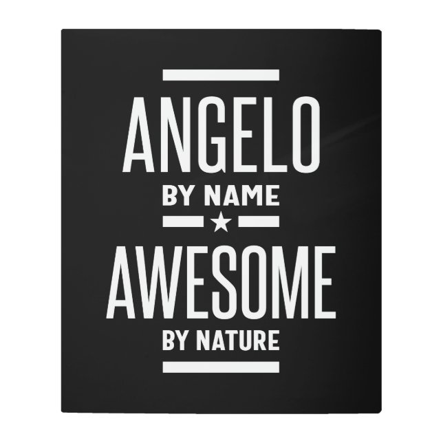 Angelo Personalized Name Birthday Gift Metal Print (Front)