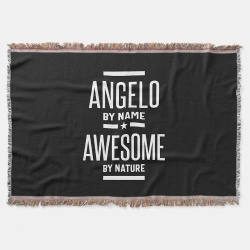 Angelo Personalized Name Birthday Gift Throw Blanket