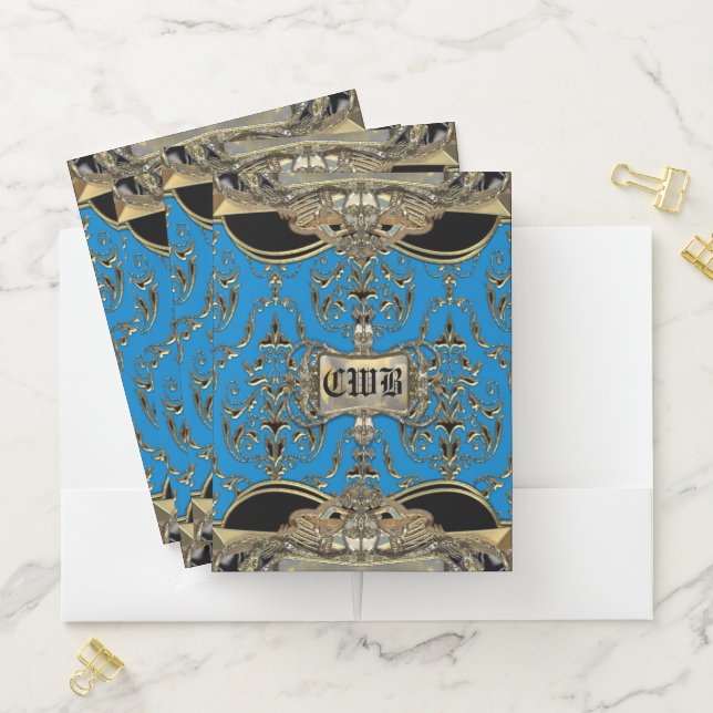 AngelRhyse Rue Cool Elegant Monogram Pocket Folder (In Situ)