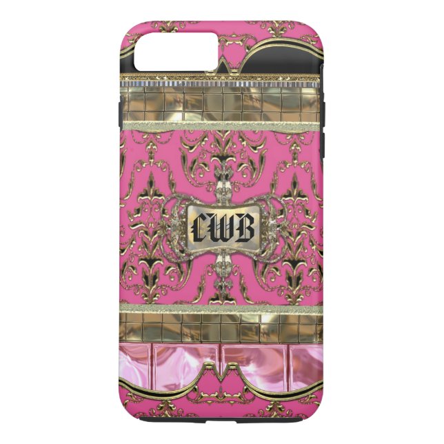 AngelRhyse VII Plus Lark Elegant Damask Monogram Case-Mate iPhone Case (Back)