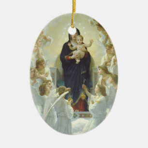 Angels Adore Mary and Jesus Ornament