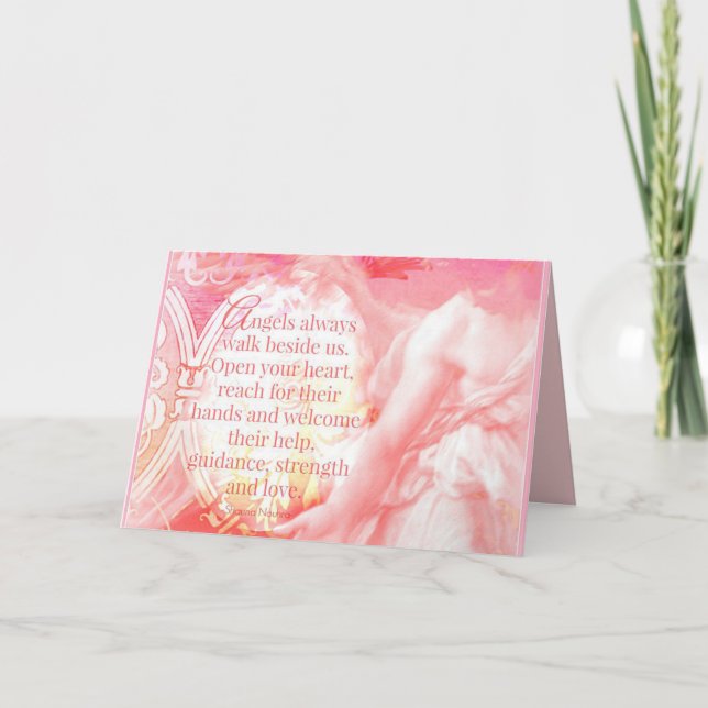 Angels Always Walk Beside Us pastel greeting card (Front)