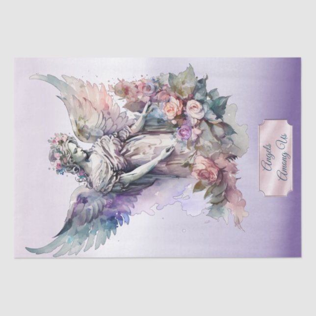 Angels Among Us Personalize Tissue Paper (Front)