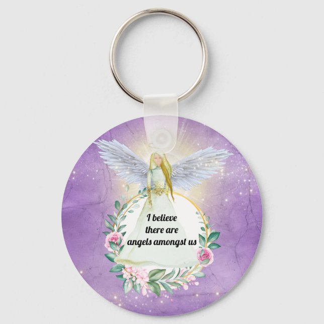 Angels amongst us guardian angel friend keychain (Front)