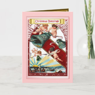 Angels and bells holiday card