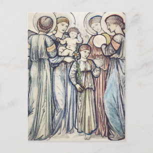 Angels and Children Sir Edward Burne-Jones Postcard