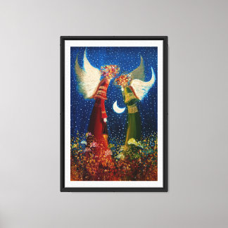 Angels and Moon Canvas Print