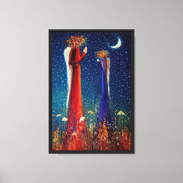 Angels and Moon Canvas Print (Front)