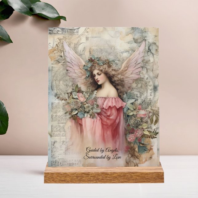 Angels and Roses Vintage-Style Angel Acrylic Sign (Creator Uploaded)