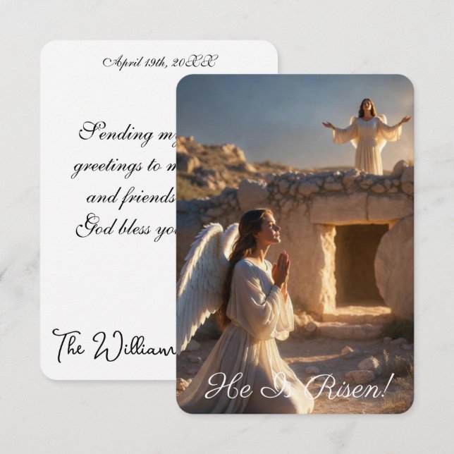 Angels Announcing Resurrection Image  Greetings Card (Front/Back)