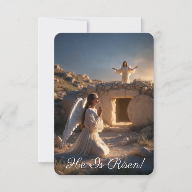  Angels Announcing Resurrection Image  Greetings Card (Front)