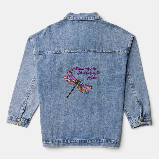 Angels Appear When Dragonflies Are Near - Denim Jacket (Back)