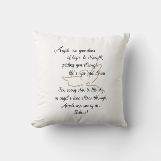 Angels are guardians of hope & strength..pillow throw pillow (Front)
