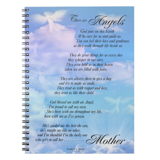 Angels are Mothers Poem Notebook (Front)