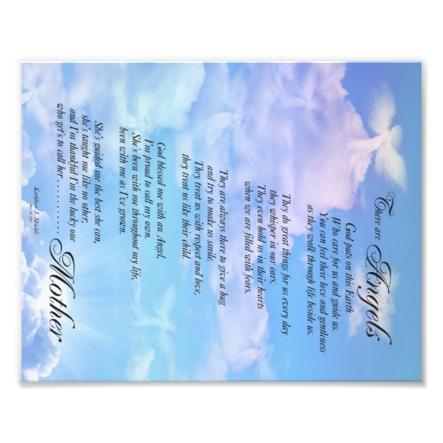 Angels are Mothers Poem Photo Print