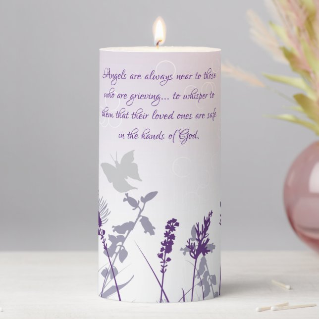 Angels Are Near Those who Grieve Comfort Pillar Candle (In Situ)