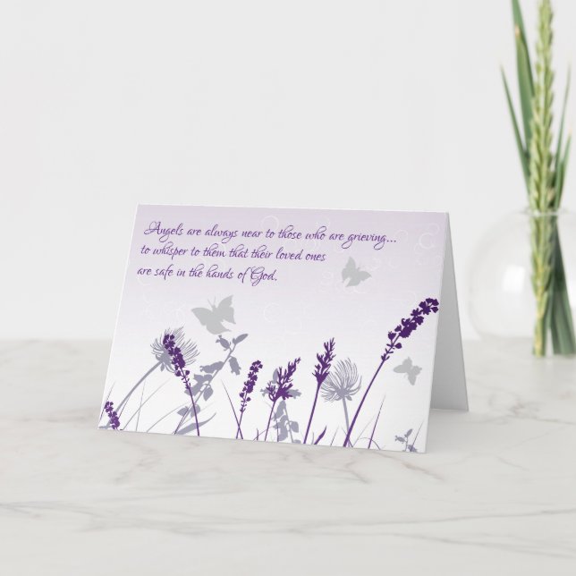 Angels Are Near Those who Grieve Sympathy Card (Front)