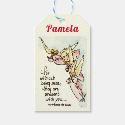 Angels are Present Gracefully Mature watercolor  Gift Tags