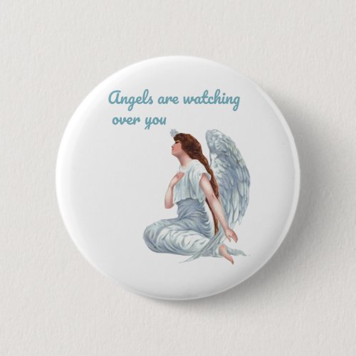 Angels are watching over you Christian Message Button