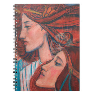 Angels Art Nouveau Ginger Auburn Red Hair Women Notebook