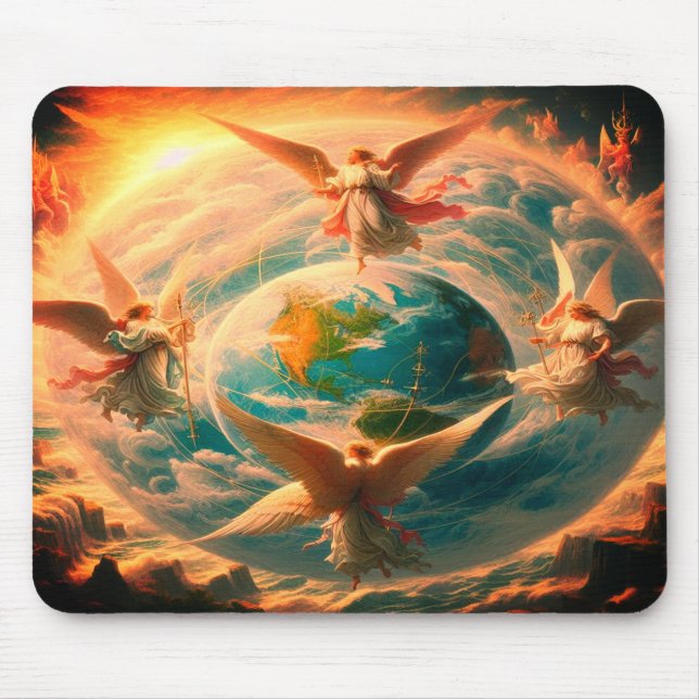 Angels At the North South East West Computer Mouse Pad (Front)