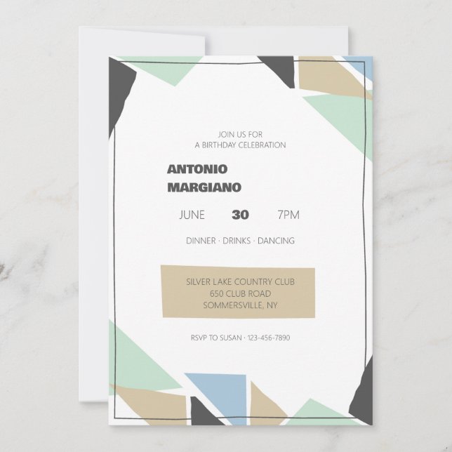 Angels Birthday Party Invitation (Front)