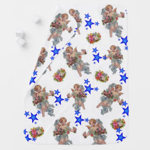 Angels Blue Star White Blanket