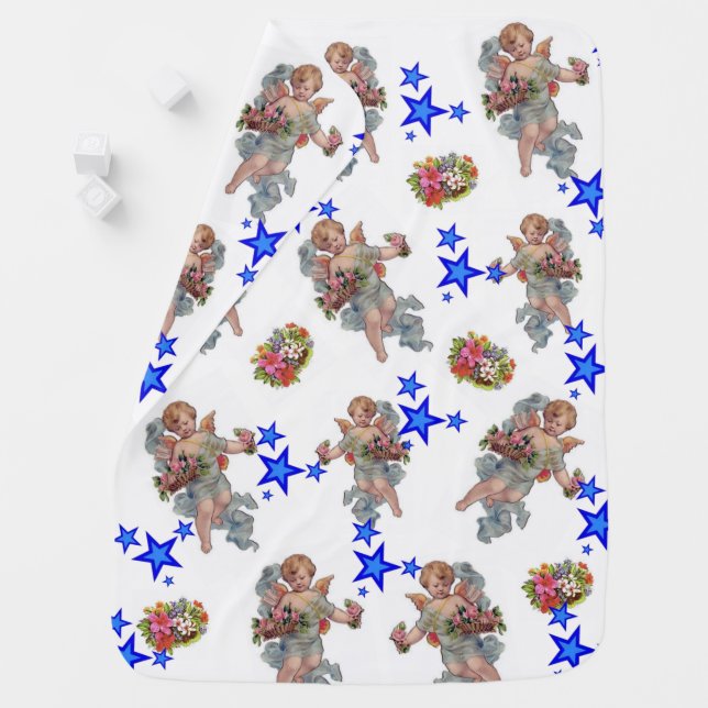 Angels Blue Star White Blanket (In Situ)