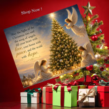 Angels Celebrating Christmas Holiday Card