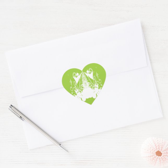 Angels Change Colors Heart Sticker (Envelope)