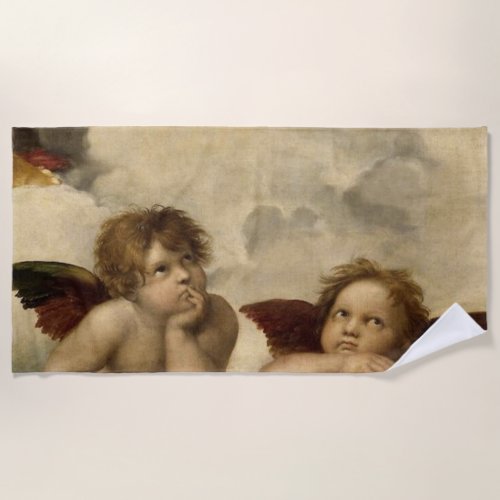 Angels Cherubs Raphael Santi Sistine Madonna Sweet Beach Towel