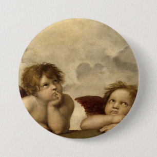 Angels Cherubs Raphael Santi Sistine Madonna Sweet Button