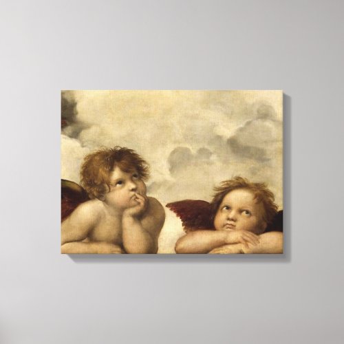 Angels Cherubs Raphael Santi Sistine Madonna Sweet Canvas Print