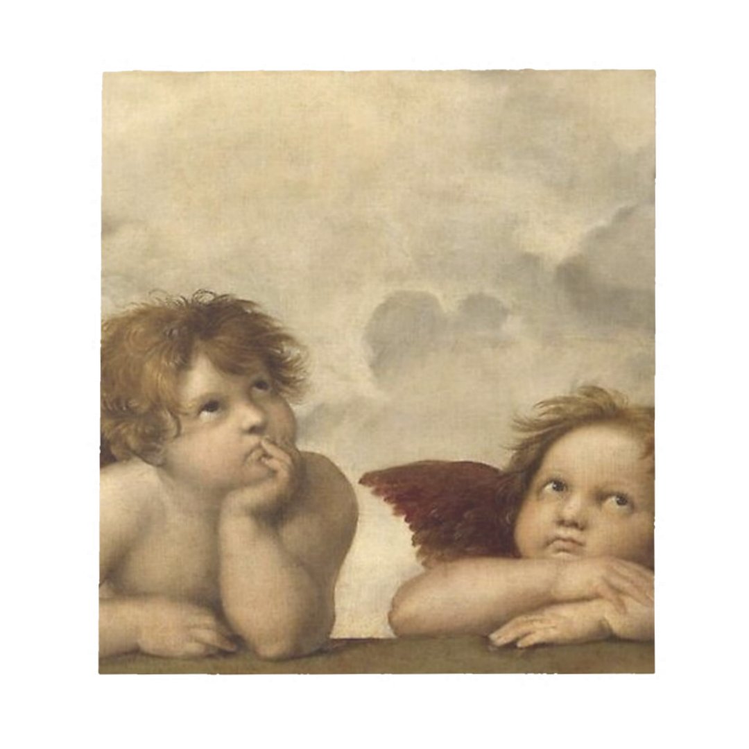 Angels Cherubs Raphael Santi Sistine Madonna Sweet Notepad | Zazzle
