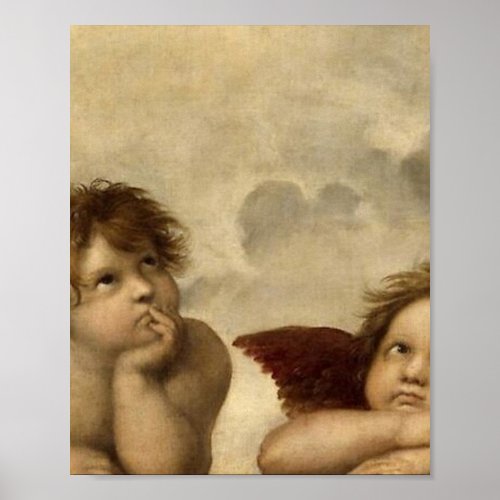 Angels Cherubs Raphael Santi Sistine Madonna Sweet Poster