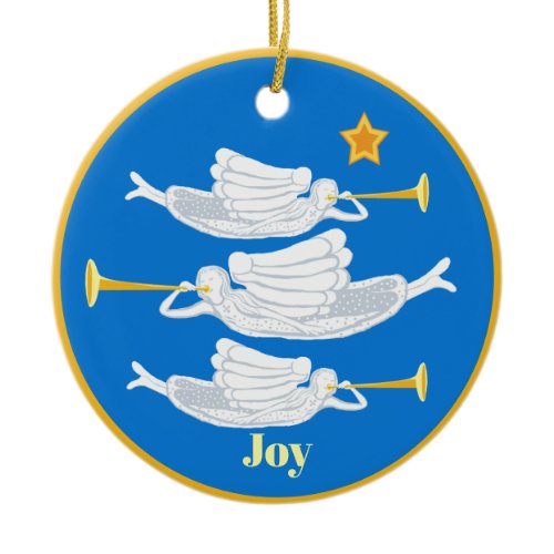 Angels Christmas Ceramic Ornament