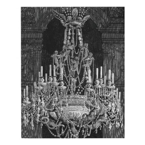 Angels Crystal Chandelier Lighting Vintage art Faux Canvas Print