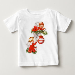 Angels Decorating the Christmas Tree Baby T-Shirt