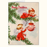 Angels Decorating the Christmas Tree Card