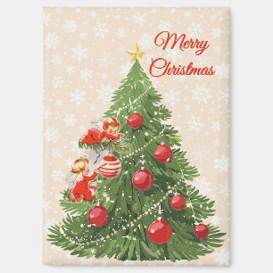 Angels Decorating the Christmas Tree Magnet