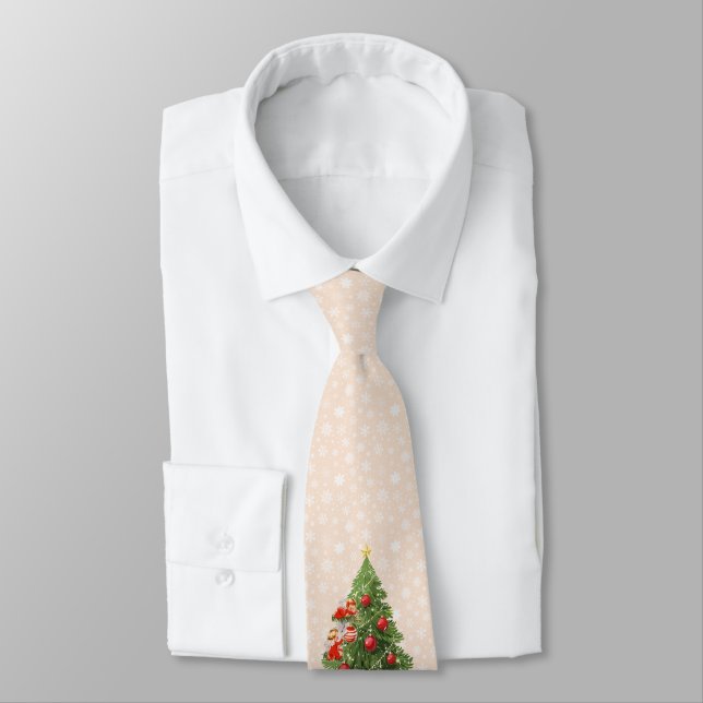 Angels Decorating the Christmas Tree Neck Tie (Tied)