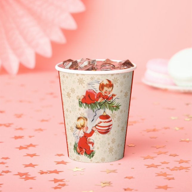 Angels Decorating the Christmas Tree Paper Cups (Insitu)