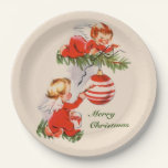 Angels Decorating the Christmas Tree Paper Plates