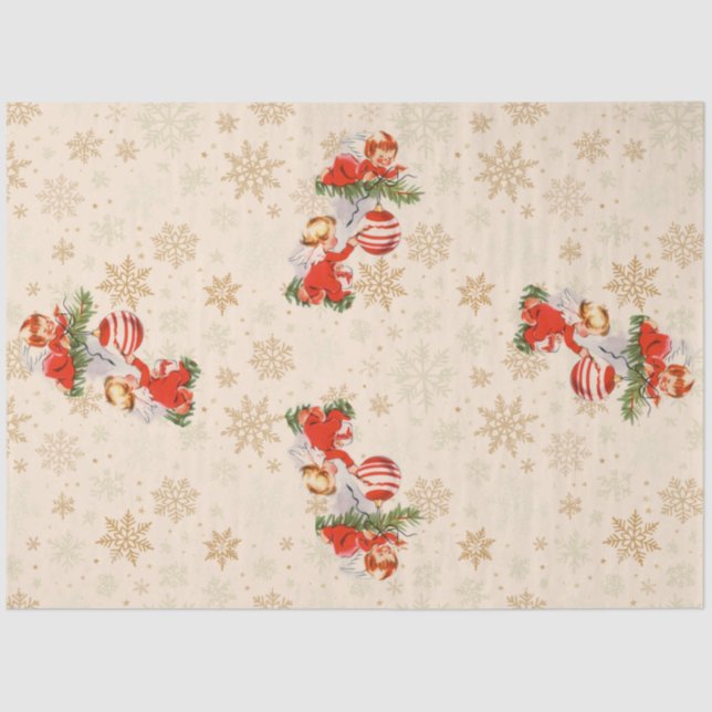 Angels Decorating the Christmas Tree Tissue Paper (Front)