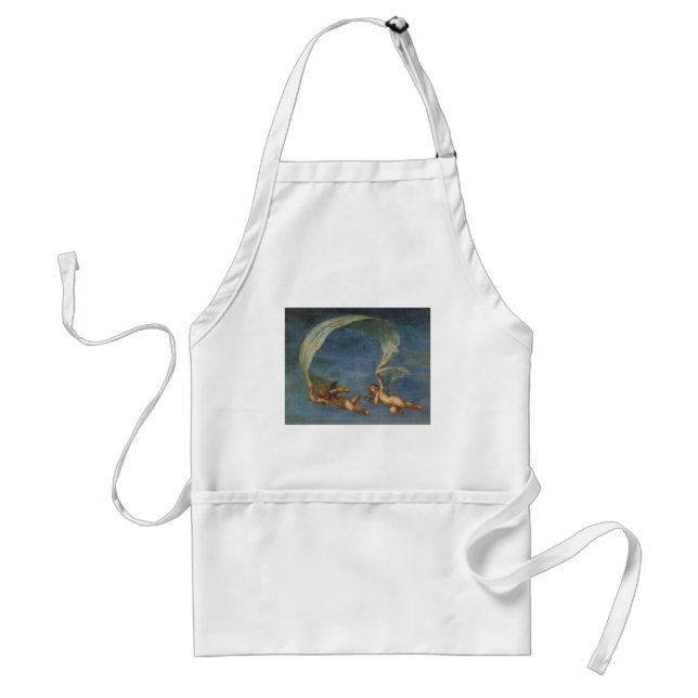 Angels Detail from Adonis Led by Cupids by Albani Adult Apron (Front)