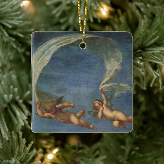 Angels Detail from Adonis Led by Cupids by Albani Ceramic Ornament (Tree)