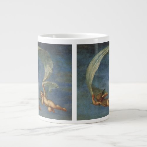 Angels Detail from Adonis Led by Cupids by Albani Large Coffee Mug